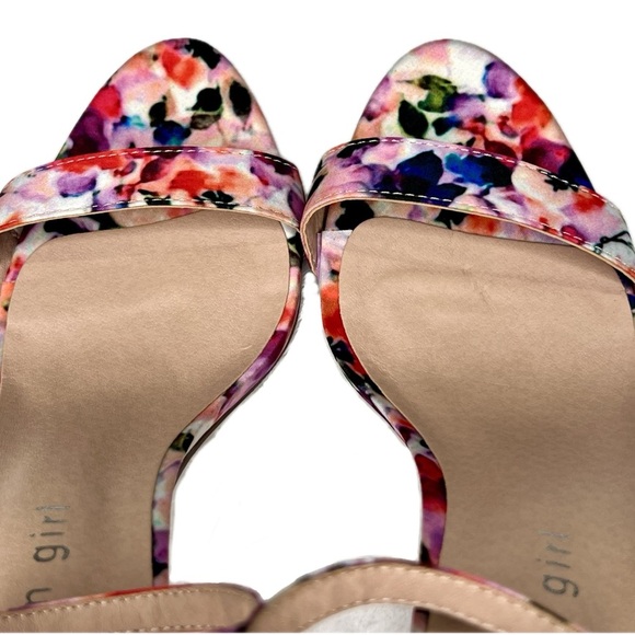Madden Girl Heeled Sandals BEELLA Ankle Strap Block Heel Floral Multicolor 6.5 - Picture 12 of 15